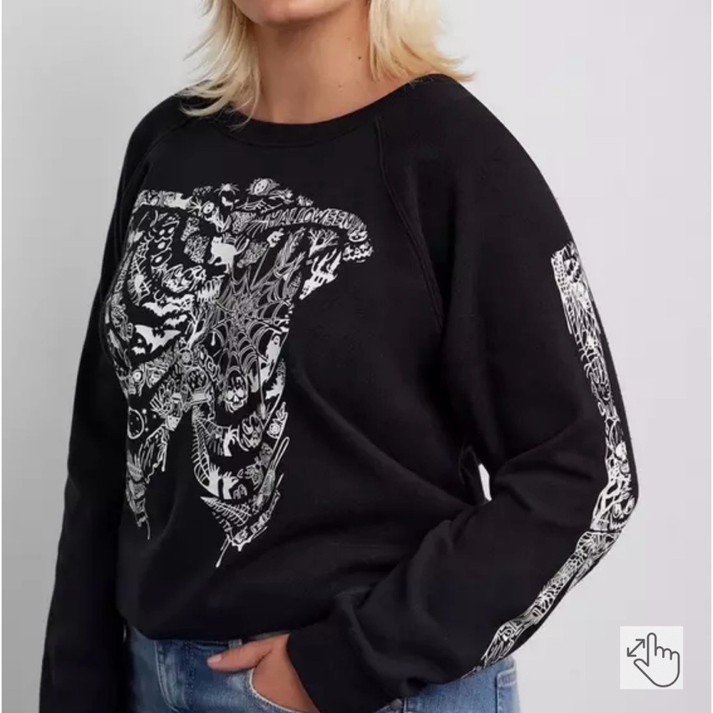 Torrid Tattoo Bones Cozy Fleece Glow In The Dark Sweatshirt
